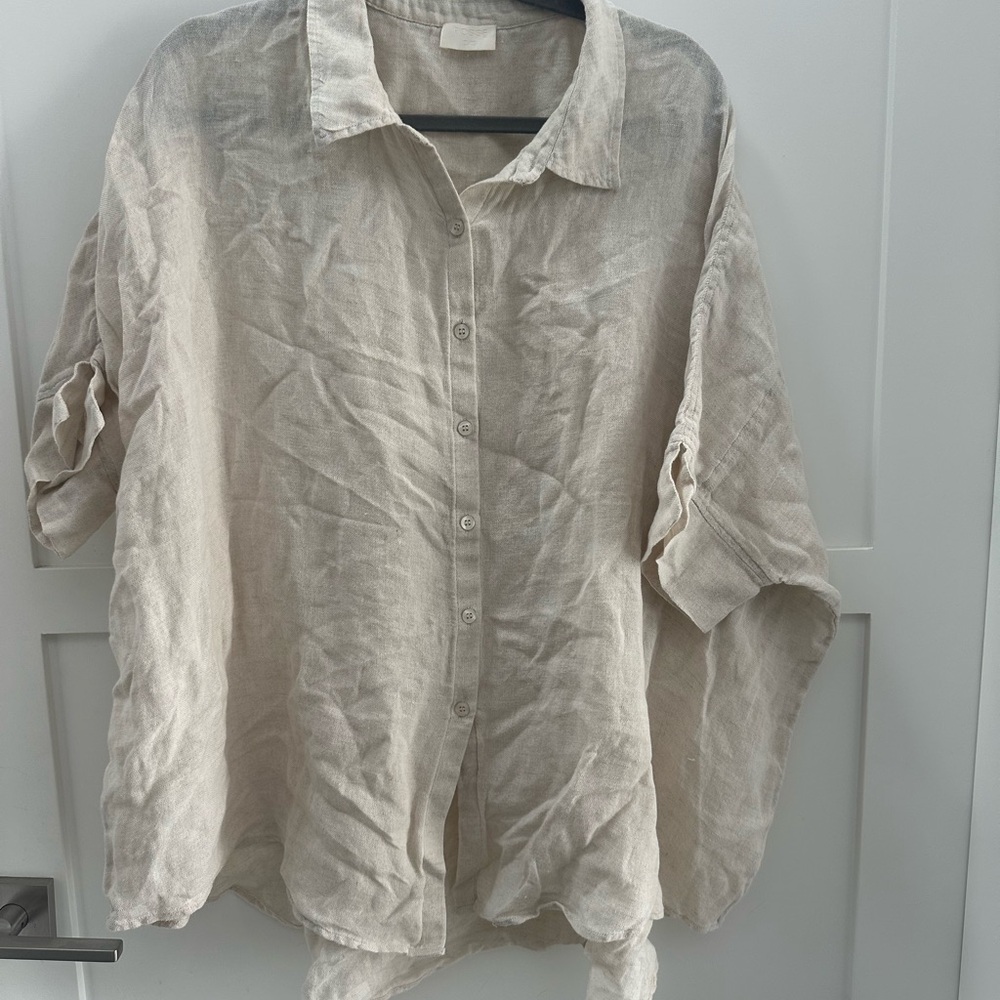 Posse Light Beige Linen Top